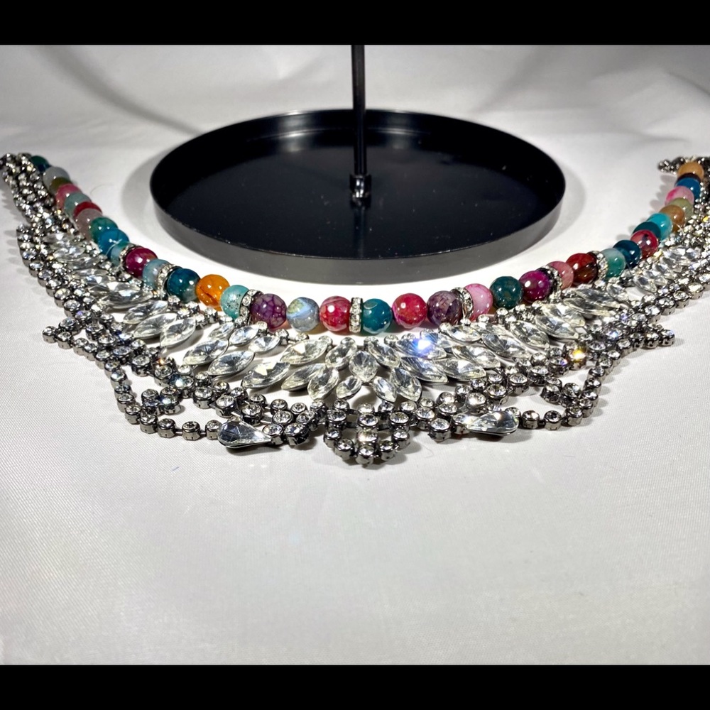 Ultimate Statement Necklace Rhinestone Stones Pro… - image 3